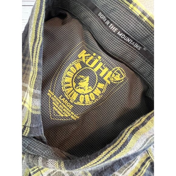 Kuhl Plaid Shirt Wool Blend Mens size Large Long sleeve Mountain Grown Button Up - Picture 2 of 12